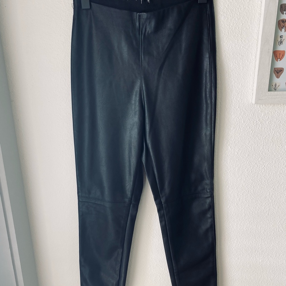 Black pleather leggings
